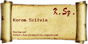 Korom Szilvia névjegykártya