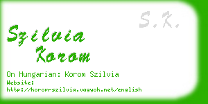 szilvia korom business card